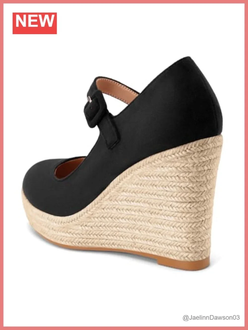 Women's Platform Espadrille Wedges Mary Jane Heels Suede Buckle